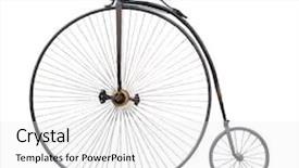  Presentation with bike - Audience pleasing slides consisting of penny-farthing high wheel retro backdrop and a white colored foreground