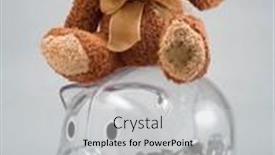  Presentation with teddy bear - Audience pleasing PPT theme consisting of penny-pincher-teddy-bear backdrop and a light gray colored foreground