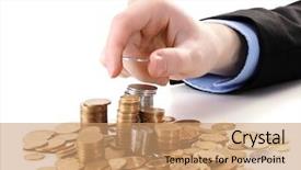  Presentation with maxwell physical equations electromagnetics hand - Presentation theme featuring penny stock - businessman hand put coins isolated background and a coral colored foreground