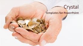  Presentation with money - Cool new PPT theme with penny stock - hands with money backdrop and a lemonade colored foreground