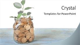  Presentation with growing - Audience pleasing PPT layouts consisting of penny stock - plant growing in bowl backdrop and a white colored foreground
