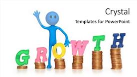  Presentation with population growth word - Presentation design with penny stock - smilie with coins and word background and a  colored foreground