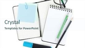  Presentation with japanese new year above view - Presentation consisting of pens pencils - office supplies and glasses view background and a sky blue colored foreground