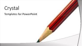  Presentation with currant black white and red - Presentation theme with pens pencils - red pencil isolated on white background and a white colored foreground