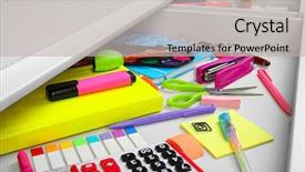  Presentation with open road motorcycles - Amazing PPT layouts having pens pencils - stationery in open desk drawer backdrop and a light gray colored foreground