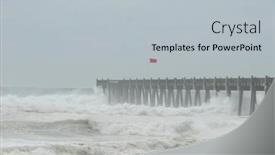  Presentation with hurricane - PPT theme enhanced with pensacola-beach-september-11-rough background and a light gray colored foreground