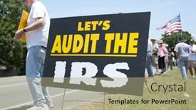  Presentation with irs - Cool new PPT theme with pensacola-fl-21-may-protesters backdrop and a mint green colored foreground