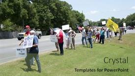  Presentation with irs - Slide set enhanced with pensacola-fl-21-may-protesters background and a mint green colored foreground