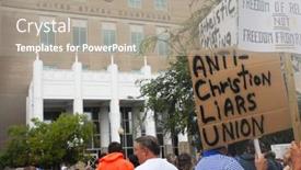  Presentation with highschool - Slides with pensacola-fl-september-17-protesters background and a gray colored foreground