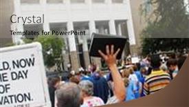  Presentation with highschool - Colorful theme enhanced with pensacola-fl-september-17-protesters backdrop and a light gray colored foreground
