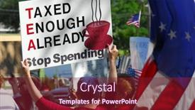  Presentation with tax day - Colorful slide deck enhanced with pensacola-florida-april-15-protesters backdrop and a tawny brown colored foreground