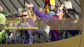  Presentation with mardi gras - PPT theme enhanced with pensacola-florida-february-13-revelers background and a coral colored foreground