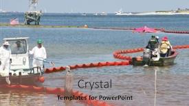  Presentation with oil spill - Theme having pensacola-june-10-oil-spill background and a coral colored foreground