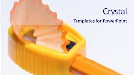  Presentation with abstract yellow gold and white - Cool new PPT layouts with pensils - close up of yellow sharpener backdrop and a sky blue colored foreground
