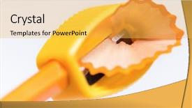  Presentation with white and yellow - PPT theme enhanced with pensils - close up of yellow sharpener background and a yellow colored foreground