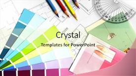  Presentation with health insurance plans - Presentation design with pensils - color swatches and plans background and a soft green colored foreground