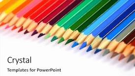  Presentation with colored pencils - PPT layouts featuring pensils - number of colored pencils background and a white colored foreground