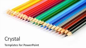  Presentation with colored pencils - Slide set consisting of pensils - number of colored pencils background and a white colored foreground