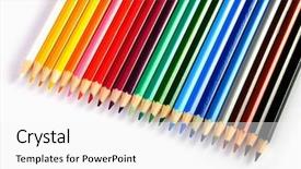  Presentation with colored pencils - PPT layouts enhanced with pensils - number of colored pencils background and a white colored foreground