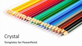  Presentation with colored pencils - Beautiful PPT layouts featuring pensils - number of colored pencils backdrop and a white colored foreground