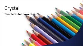  Presentation with pencils - Presentation theme enhanced with pensils - pencils background and a white colored foreground