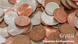  Presentation with pension - Theme with pension fund - coins background and a  colored foreground