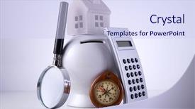  Presentation with pension - Presentation design with pension fund - concept of business and finance background and a sky blue colored foreground