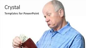  Presentation with pension - Colorful PPT theme enhanced with pension fund - senior man is examining his backdrop and a white colored foreground