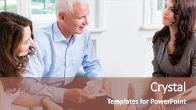  Presentation with pension - Colorful slides enhanced with pension plan - advisor giving investment and retirement backdrop and a  colored foreground