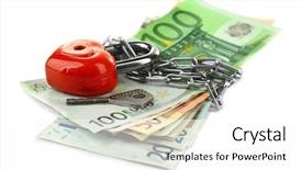  Presentation with pension - Amazing theme having pension plan - euro banknotes with lock backdrop and a white colored foreground