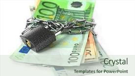  Presentation with pension - Colorful theme enhanced with pension plan - euro banknotes with lock backdrop and a soft green colored foreground