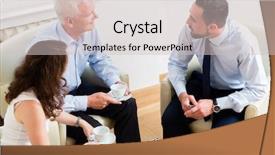  Presentation with retirement planning - Beautiful theme featuring pension plan - financial advisor consulting couple backdrop and a  colored foreground