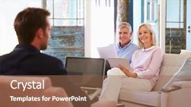 Presentation with pension - Amazing presentation design having pension plan - mature couple at home meeting backdrop and a coral colored foreground