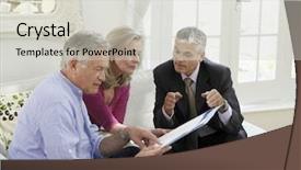  Presentation with mature students sitting at desks - Cool new PPT layouts with pension plan - mature couple sitting on sofa backdrop and a light gray colored foreground