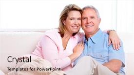  Presentation with pension - Beautiful PPT theme featuring pension plan - senior couple at new home backdrop and a lemonade colored foreground