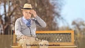  Presentation with pensioner - Presentation enhanced with pensioner-with-headache-sitting background and a coral colored foreground