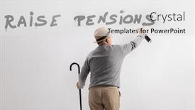  Presentation with graffiti - Presentation design consisting of pensioner-writing-graffiti-on-wall background and a light gray colored foreground
