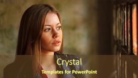  Presentation with windows - Amazing PPT theme having pensive-blonde-woman-next backdrop and a tawny brown colored foreground