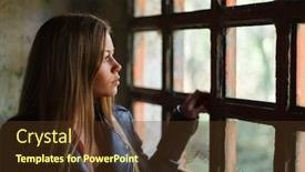  Presentation with windows - Amazing slide set having pensive-blonde-woman-next backdrop and a tawny brown colored foreground