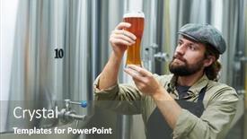  Presentation with brewery - Slide set with pensive-brewery-owner-looking background and a gray colored foreground