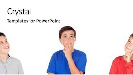  Presentation with thinking - Beautiful presentation theme featuring pensive children thinking about something backdrop and a white colored foreground