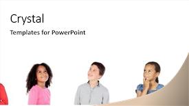  Presentation with thinking - Amazing presentation theme having pensive children thinking about something backdrop and a  colored foreground