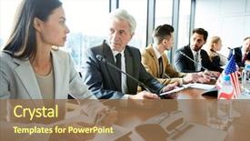  Presentation with government - Amazing slide set having pensive confident representative of governments backdrop and a coral colored foreground