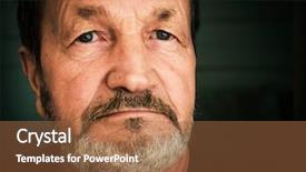  Presentation with children and the elderly therapy - Amazing presentation theme having pensive elderly mustache man face backdrop and a red colored foreground