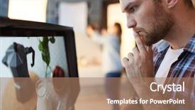  Presentation with monitoring - Amazing theme having pensive food-blogger in front backdrop and a  colored foreground