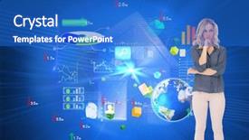  Presentation with classy - Slide deck with pensive gorgeous blonde wearing classy background and a cobalt blue colored foreground