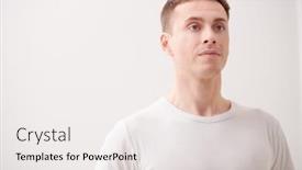  Presentation with men health - Slide set featuring pensive-handsome-man-stands-leaning background and a sky blue colored foreground