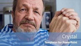  Presentation with old man - Amazing slide set having pensive-lonely-bearded-old-man backdrop and a teal colored foreground