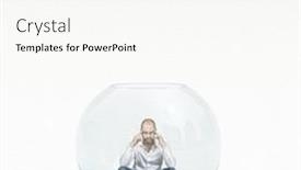  Presentation with glass - PPT theme having pensive-man-sitting-inside background and a  colored foreground