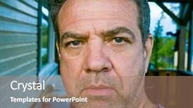  Presentation with aged - PPT layouts enhanced with pensive middle-aged man close background and a coral colored foreground